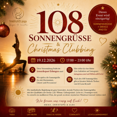 108 Sonnengrüße & Christmas Clubbing am 19.12.2026